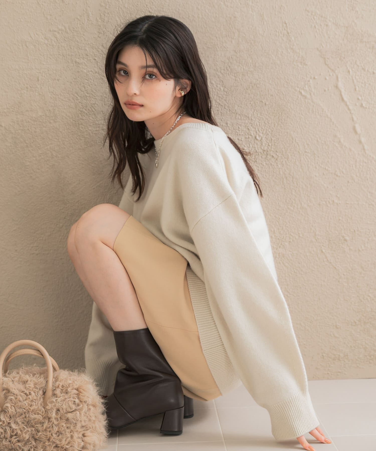 URBAN RESEARCH ROSSO「カシミヤシルクブレンドボートネックニット」|ニット・セーター|