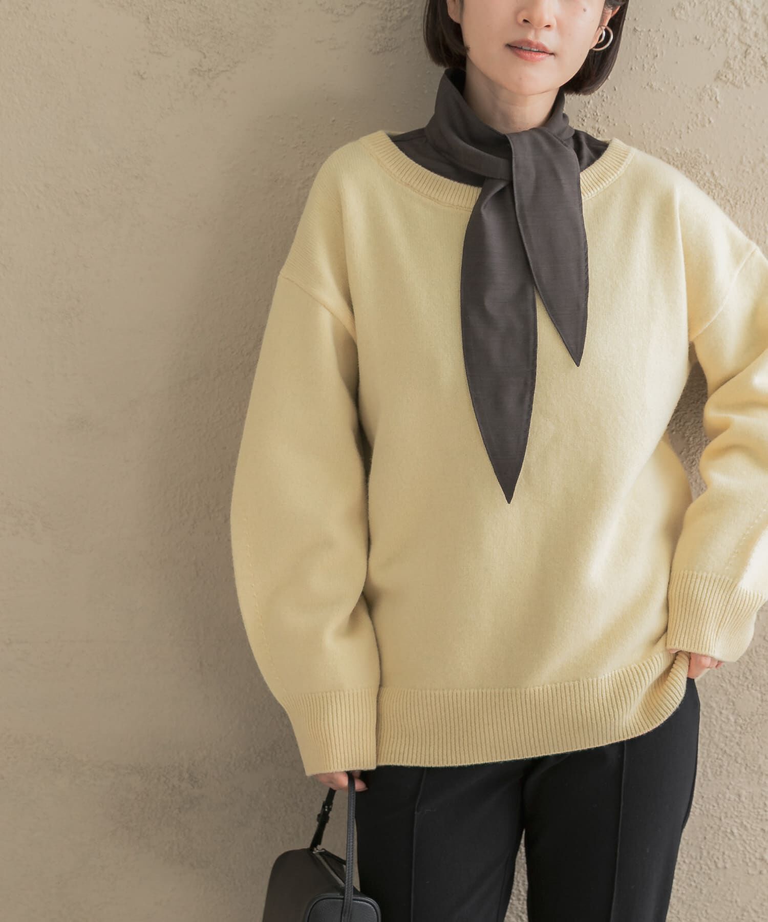 URBAN RESEARCH ROSSO「カシミヤシルクブレンドボートネックニット」|ニット・セーター|イエロー