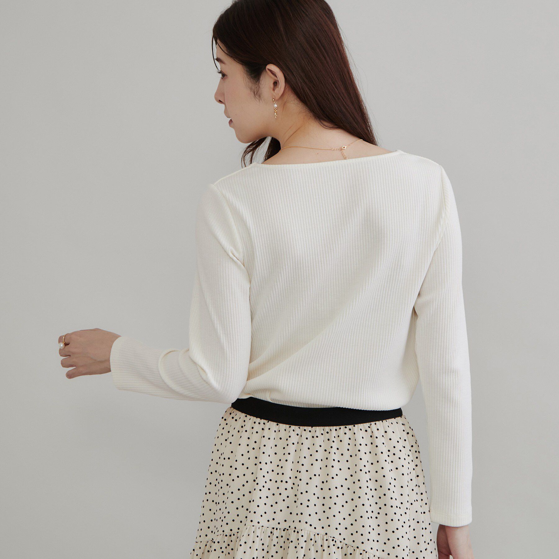 Couture broach「ハートネックテレコプルオーバー」|Tシャツ・カットソー|