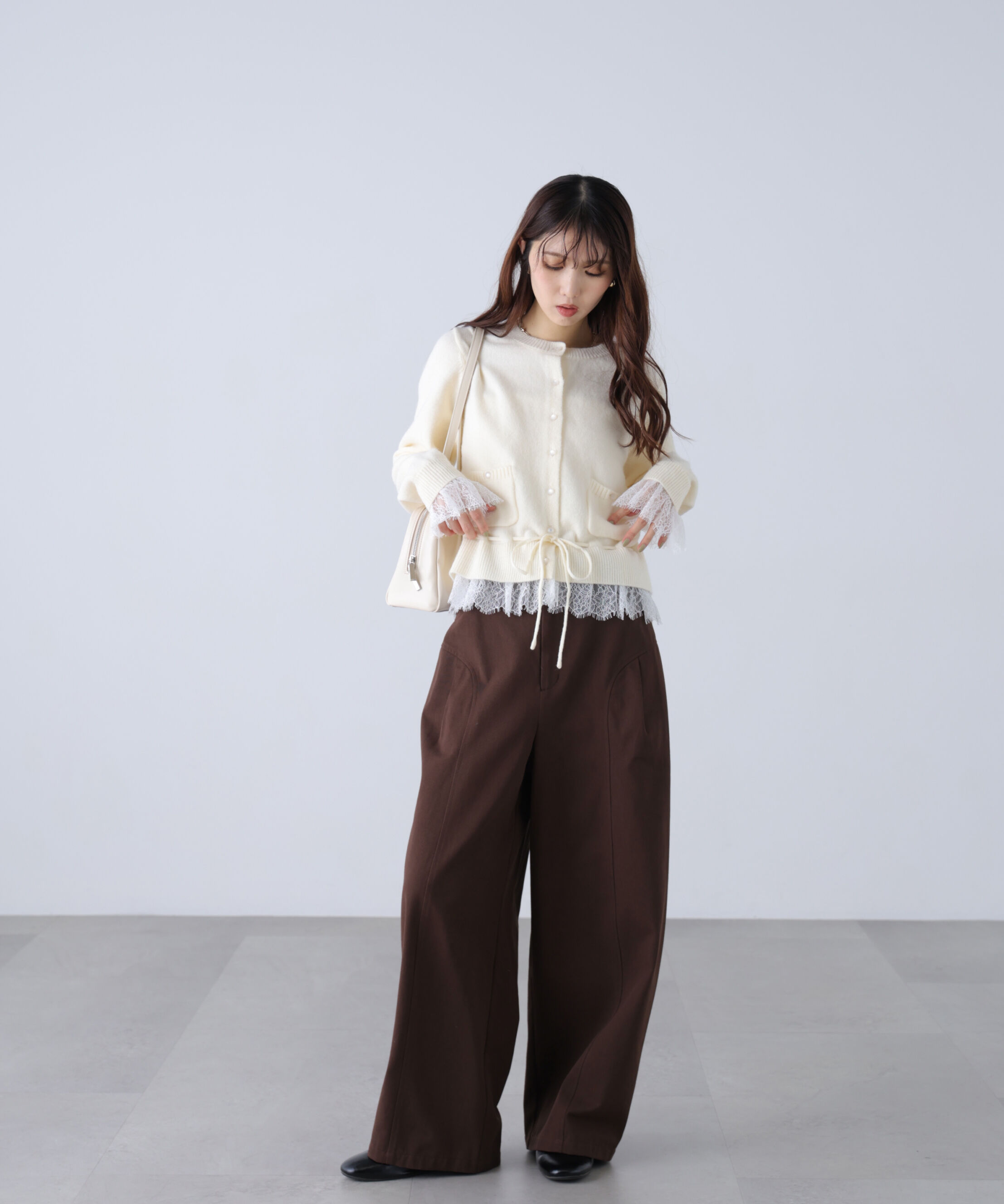  「ベルト付きワイドタックパンツ」|その他|