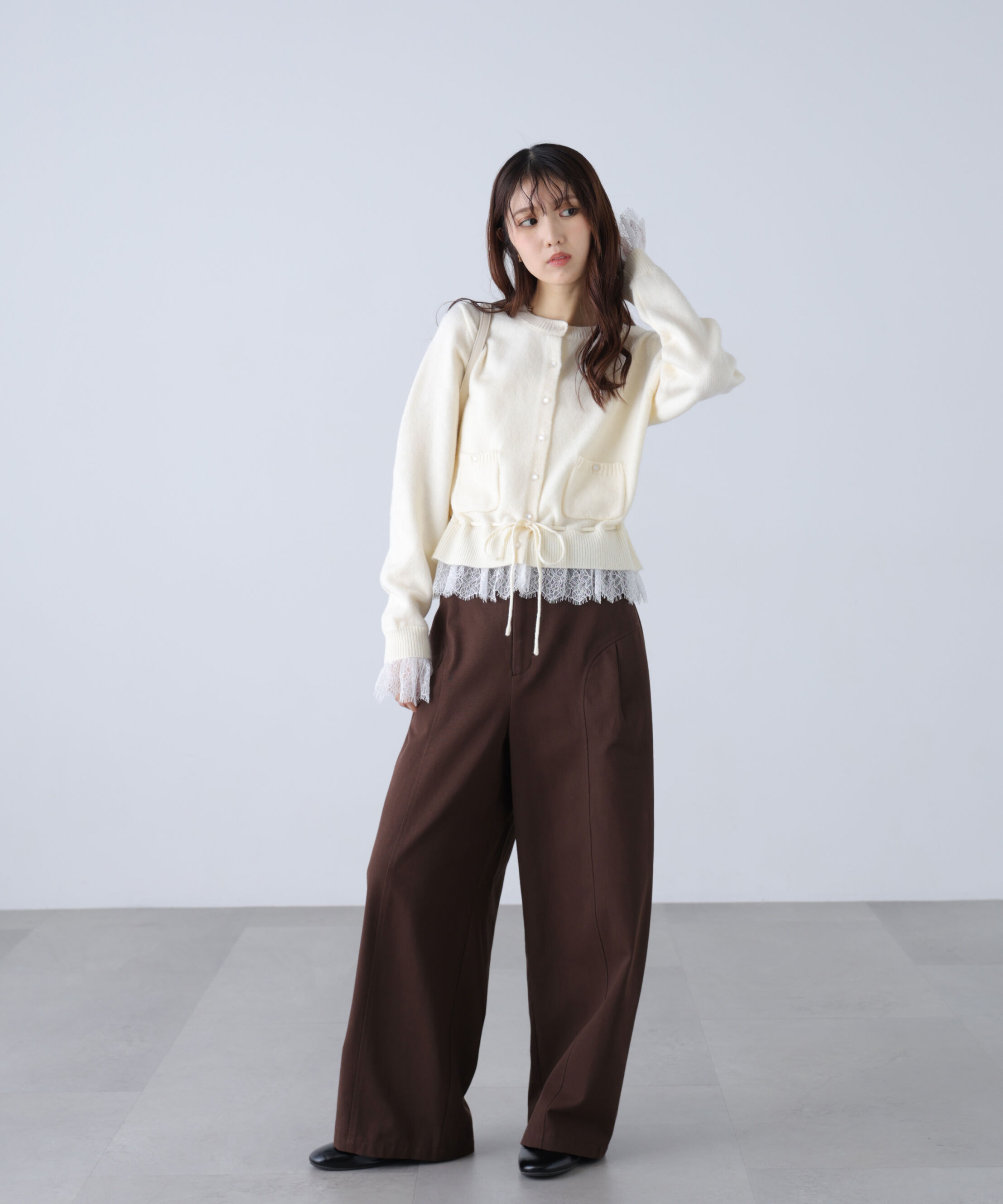  「ベルト付きワイドタックパンツ」|その他|