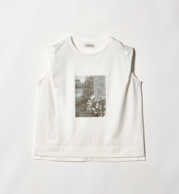 UNITED ARROWS green label relaxing「フォトプリント フレンチスリーブ Tシャツ 接触冷感」|Tシャツ・カットソー|