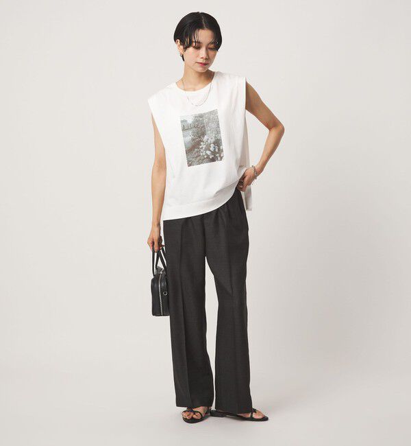 UNITED ARROWS green label relaxing「フォトプリント フレンチスリーブ Tシャツ 接触冷感」|Tシャツ・カットソー|