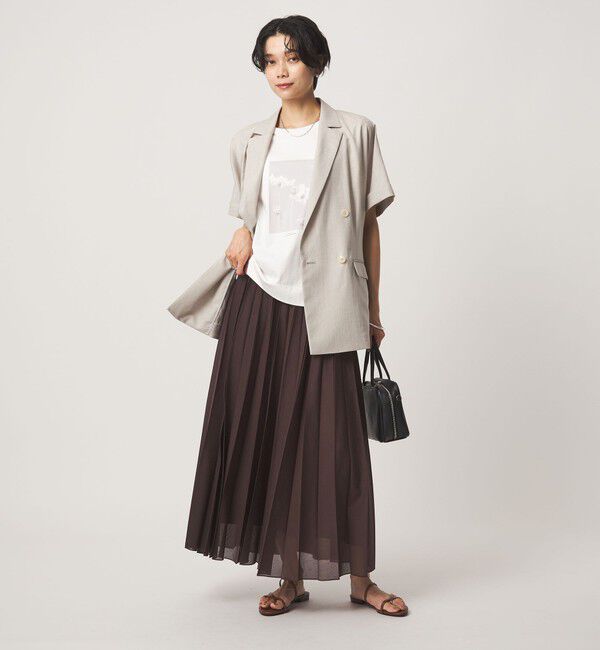 UNITED ARROWS green label relaxing「フォトプリント フレンチスリーブ Tシャツ 接触冷感」|Tシャツ・カットソー|