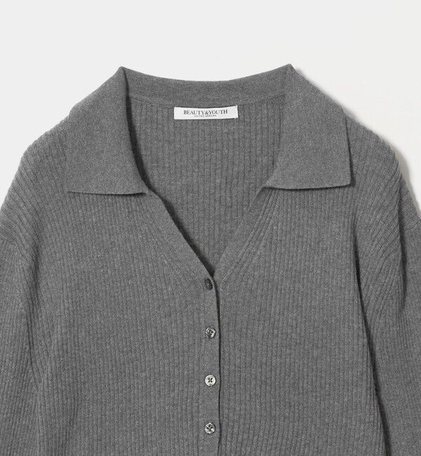 BEAUTY&YOUTH UNITED ARROWS「スキッパー フロントボタン リブニットプルオーバー ウォッシャブル」|ニット・セーター|