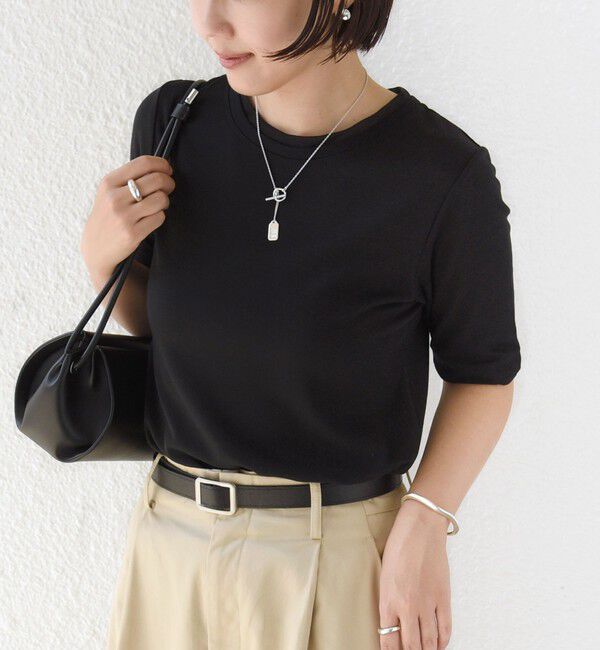 SHIPS for women「コットン キュプラ シアー コンビ TEE」|Tシャツ・カットソー|