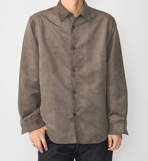 SHIPS「BENCH MARKING SHIRTS: ポリエステル フェイクスエード シャツ」|シャツ・ブラウス|チャコールグレー
