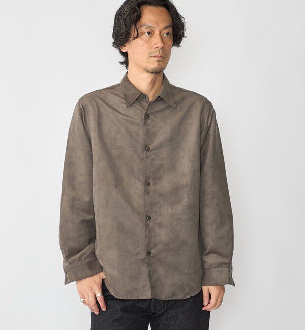SHIPS「BENCH MARKING SHIRTS: ポリエステル フェイクスエード シャツ」|シャツ・ブラウス|