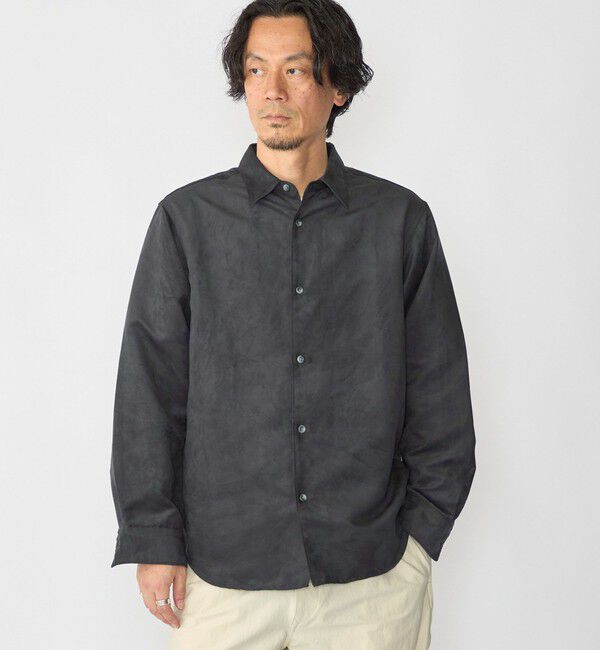SHIPS「BENCH MARKING SHIRTS: ポリエステル フェイクスエード シャツ」|シャツ・ブラウス|