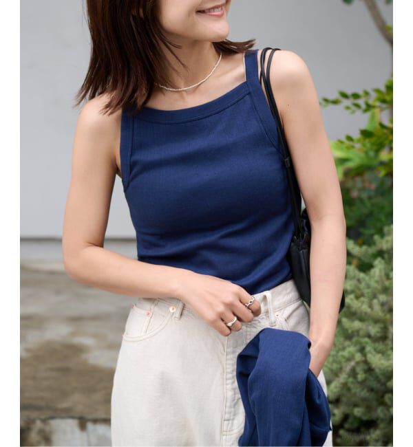 OUTDOOR PRODUCTS Usual Things「フラワーアイレットリブキャミソール」|キャミソール|ネイビー B