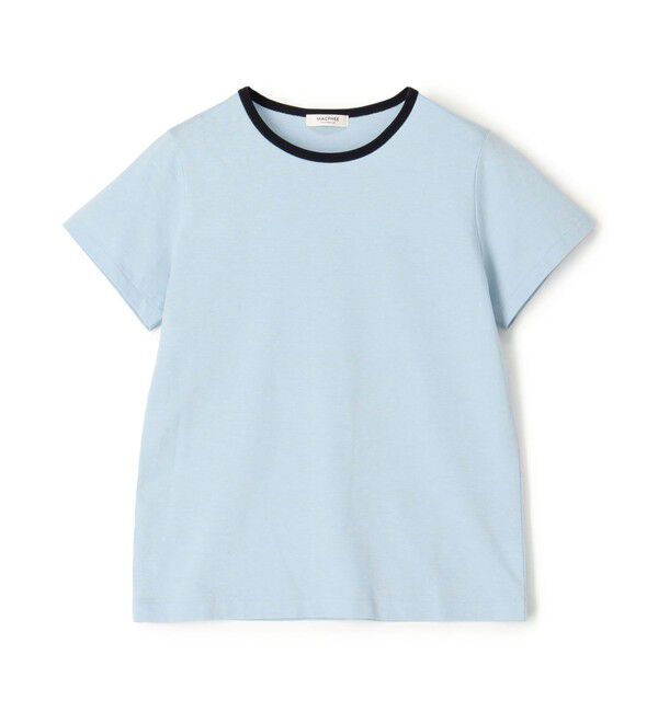 MACPHEE「【WEB限定】コットンジャージー トリムTシャツ」|Tシャツ・カットソー|64 ブルー系