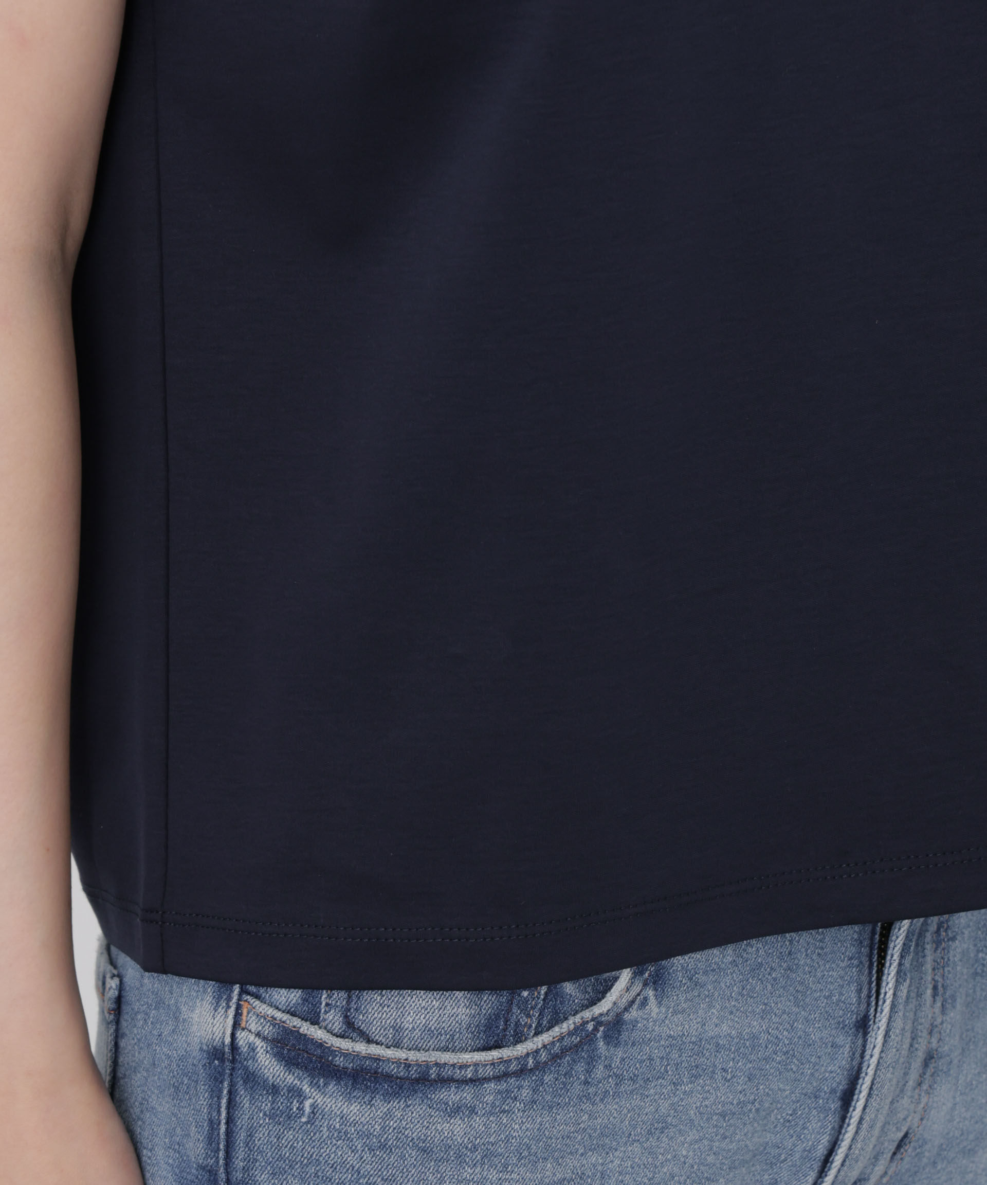 NANO universe「レース衿取り外しノースリーブカットトップス」|Tシャツ・カットソー|