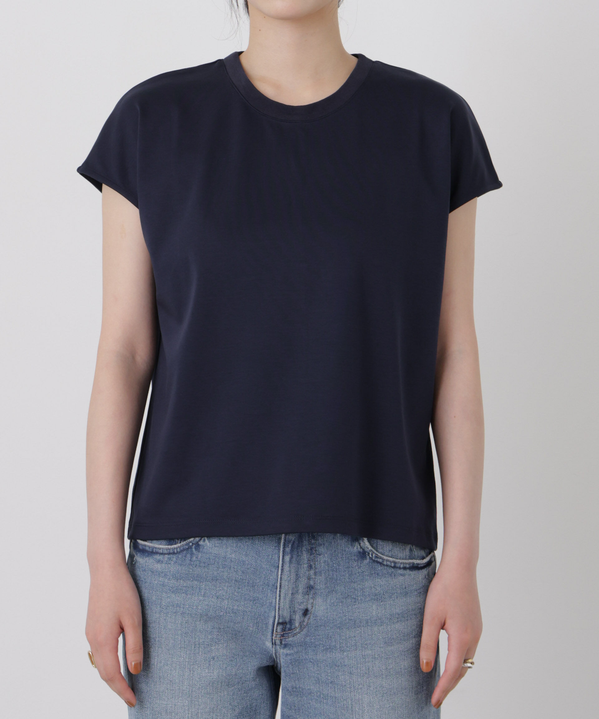 NANO universe「レース衿取り外しノースリーブカットトップス」|Tシャツ・カットソー|