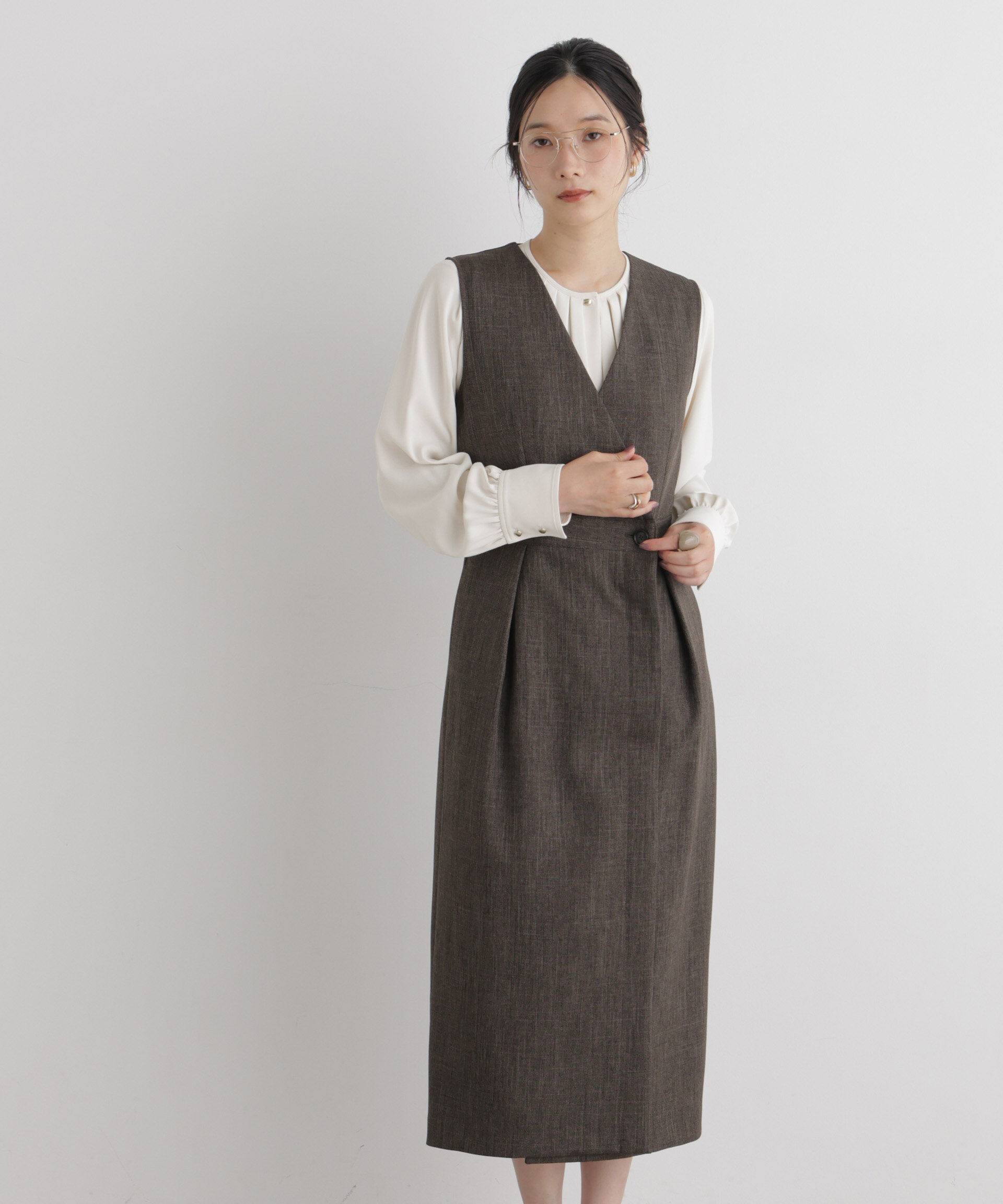 NANO universe「タックナロータイブラウス」|シャツ・ブラウス|