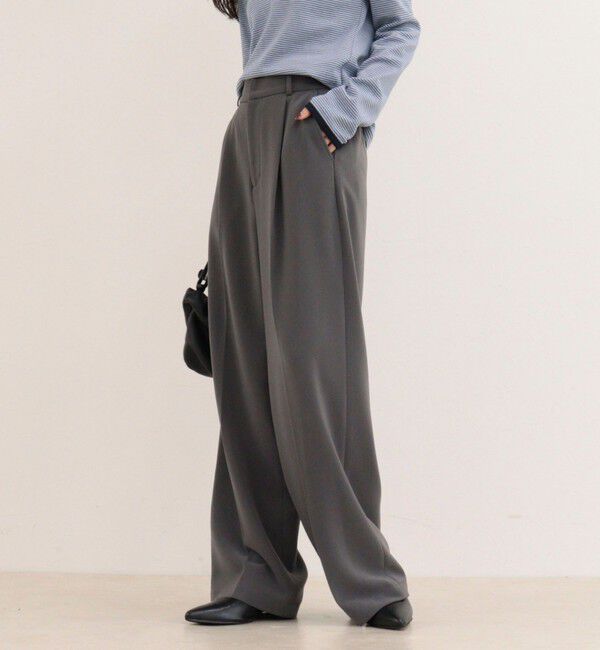 fredy emue「【4サイズ展開】とろみWarmタックスラックス」|スラックス|