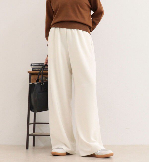 fredy emue「【リピーター続出！/4サイズ展開】とろみWarmストレートイージーパンツ」|チノ|オフホワイト