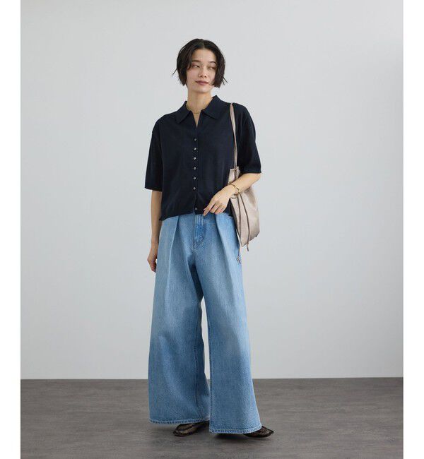 SALON adam et rope'「【WEB限定】ドライタッチポロニットカーディガン / 洗える」|カーディガン|