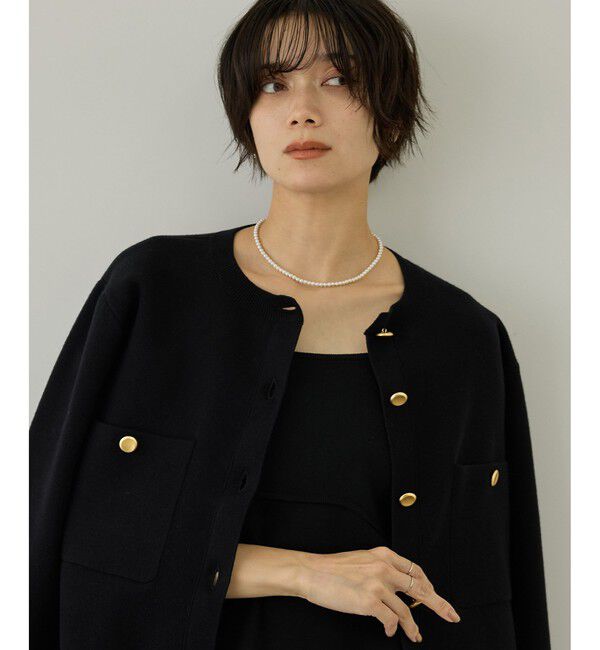 SALON adam et rope'「【WEB限定】スウェットライクメタルボタンカーディガン 3 / 新色追加」|カーディガン|