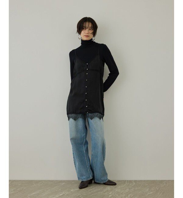 SALON adam et rope'「サテンレースキャミジレ」|キャミソール|