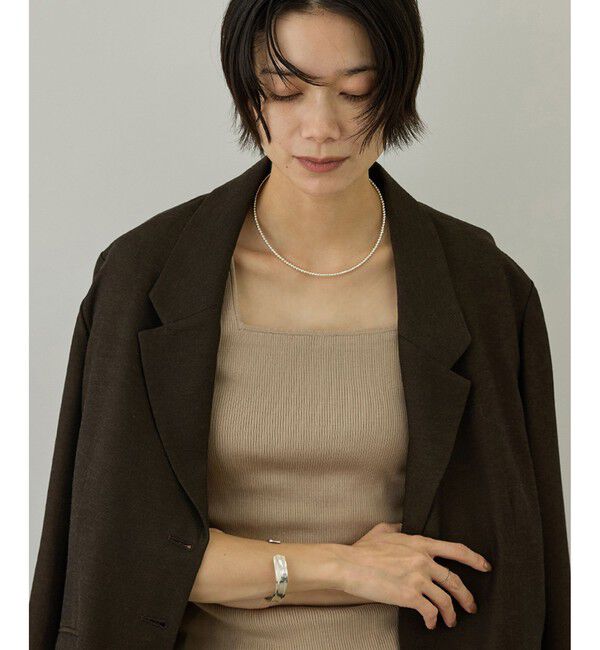 SALON adam et rope'「ウォッシャブルシルクリブタンクトップ / アンサンブル対応」|タンクトップ|キャメル(25)