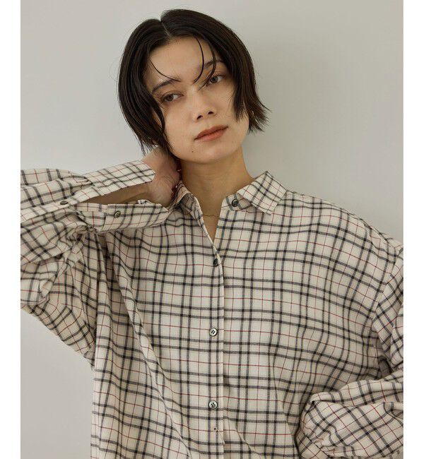 SALON adam et rope'「Shuttle Notes 2WAYチェックシャツ」|シャツ・ブラウス|ホワイト系(11)