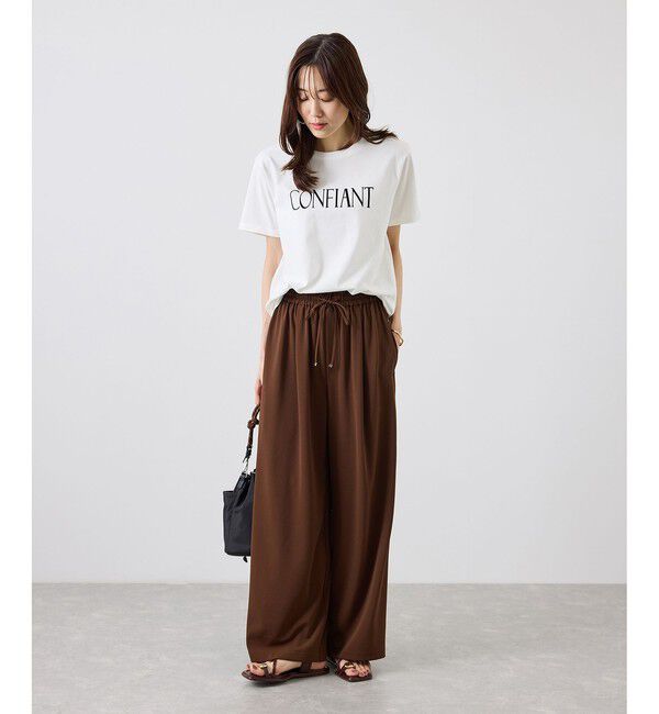 Rope&rsquo;Picnic「フロッキーロゴTシャツ/UVカット・接触冷感・汗染み防止」|Tシャツ・カットソー|