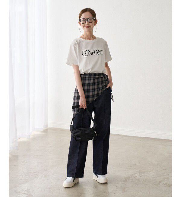 Rope&rsquo;Picnic「フロッキーロゴTシャツ/UVカット・接触冷感・汗染み防止」|Tシャツ・カットソー|