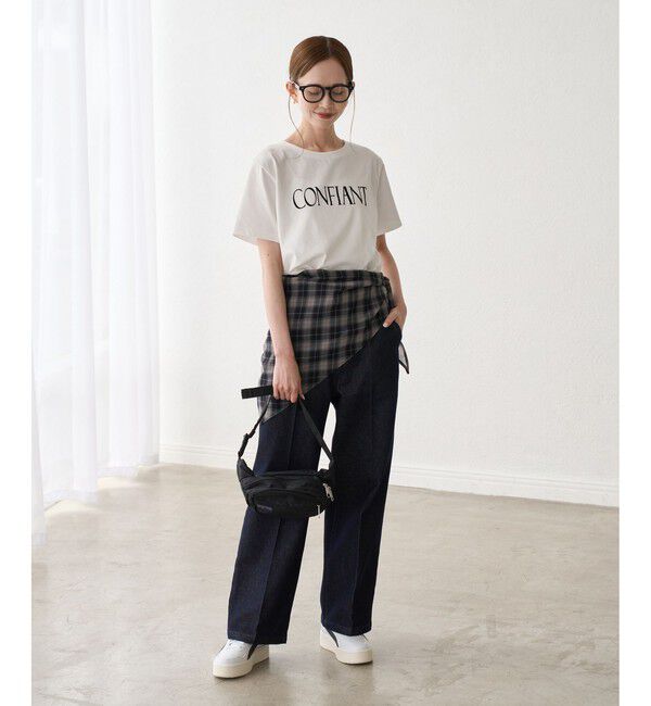 Rope&rsquo;Picnic「フロッキーロゴTシャツ/UVカット・接触冷感・汗染み防止」|Tシャツ・カットソー|
