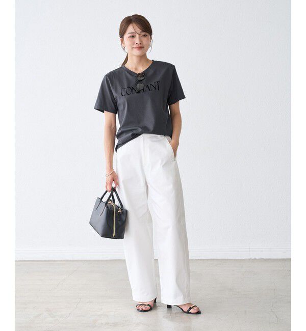 Rope&rsquo;Picnic「フロッキーロゴTシャツ/UVカット・接触冷感・汗染み防止」|Tシャツ・カットソー|