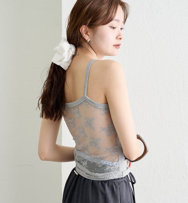  「パット付きバックシャンレースキャミソール」|キャミソール|