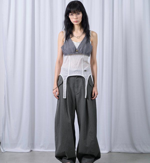  「【SixM】Tulle garter corset」|キャミソール|