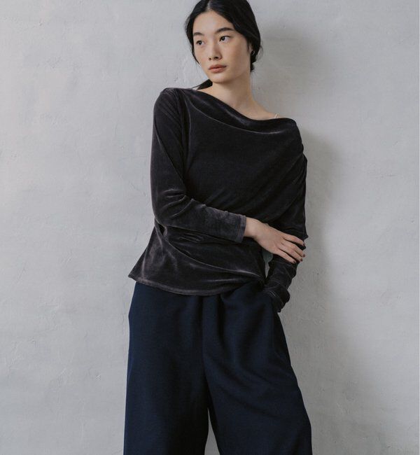  「ドレープベロアカットソー」|Tシャツ・カットソー|