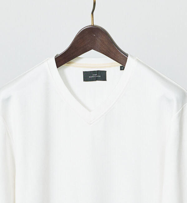 ABAHOUSE「【Vネック】ECO VERO レーヨンポンチTシャツ / ロンT」|Tシャツ・カットソー|