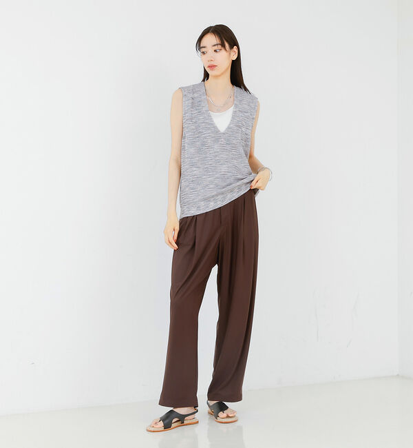 qualite「【接触冷感＆UV】クールトリコットタックパンツ」|その他|