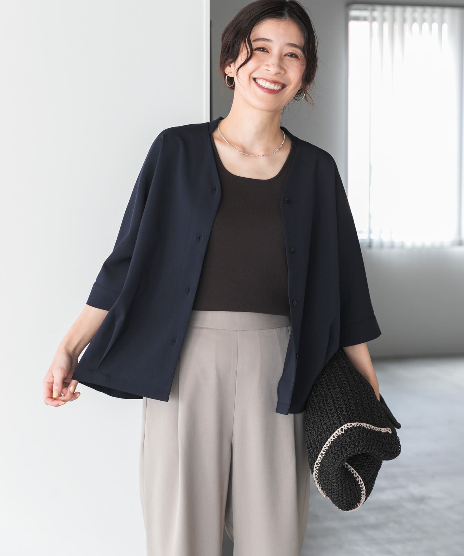 URBAN RESEARCH DOORS「『仁村紗和さん着用』『UR TECH』完声/涼ドルマン半袖シャツ」|シャツ・ブラウス|
