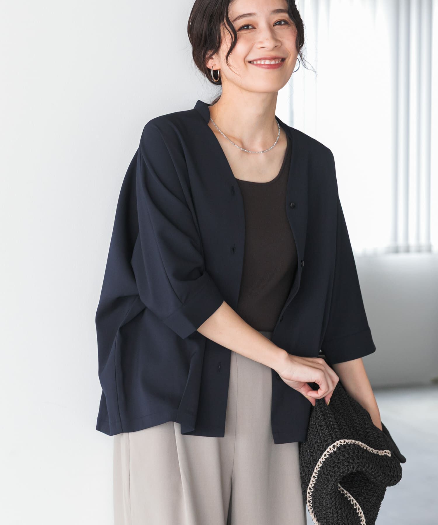 URBAN RESEARCH DOORS「『仁村紗和さん着用』『UR TECH』完声/涼ドルマン半袖シャツ」|シャツ・ブラウス|