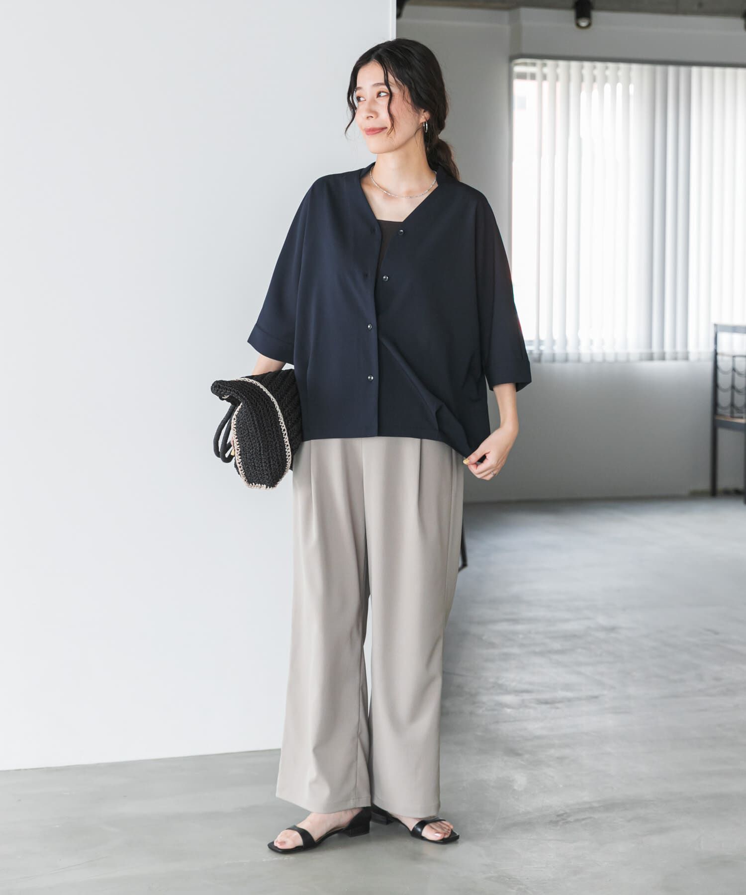 URBAN RESEARCH DOORS「『仁村紗和さん着用』『UR TECH』完声/涼ドルマン半袖シャツ」|シャツ・ブラウス|