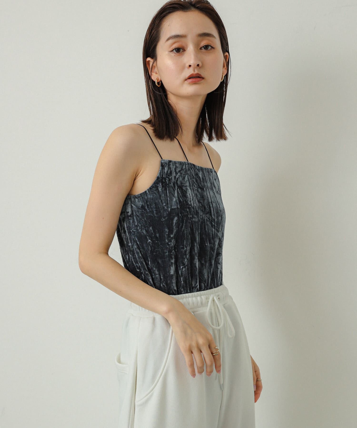 SENSE OF PLACE by URBAN RESEARCH「『サイズ展開あり』ベロアカップツキキャミソール」|キャミソール|