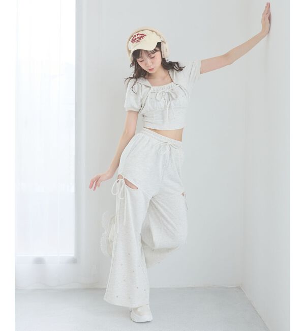  「スリット入りキラキラスウェットパンツ」|その他|