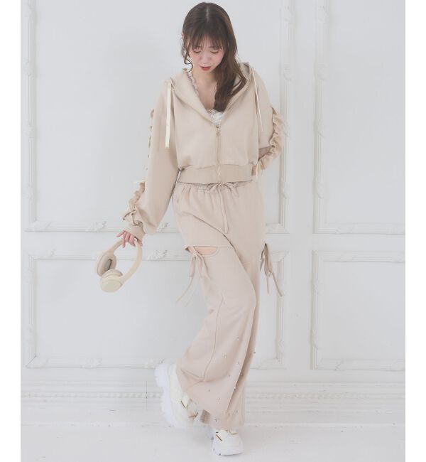  「スリット入りキラキラスウェットパンツ」|その他|