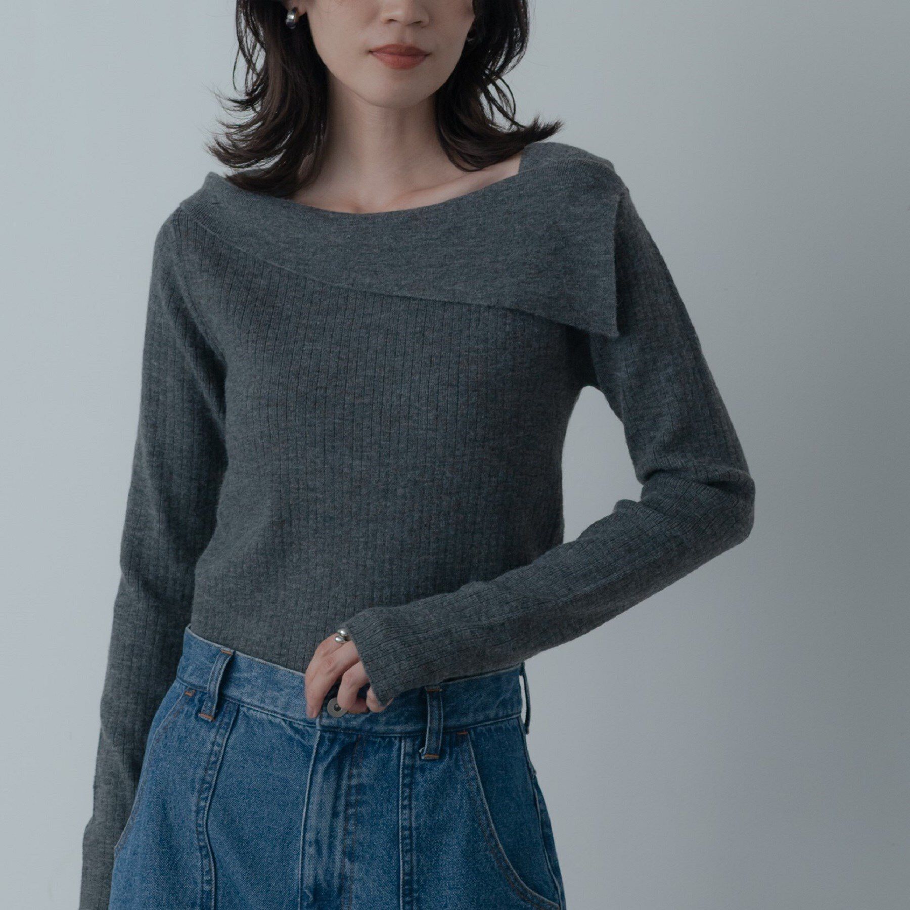 GALLEST「【再入荷】アシメオフショルニット」|ニット・セーター|
