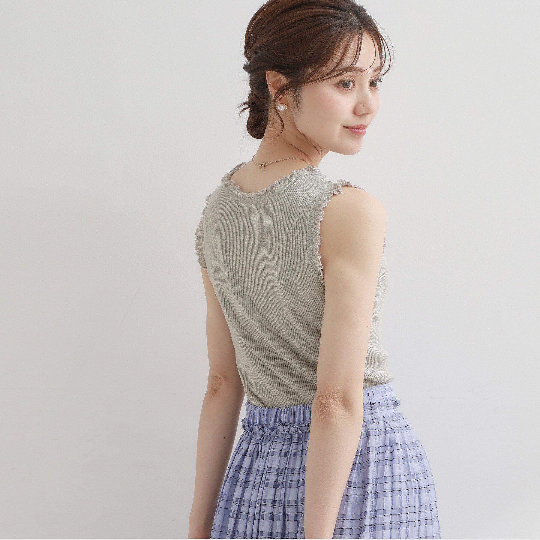 Couture broach「【洗える】フリル ニットタンクトップ」|キャミソール|