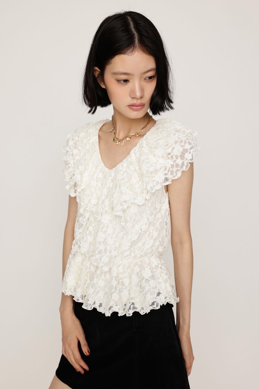 SLY「CUT LACE FRILL トップス」|Tシャツ・カットソー|