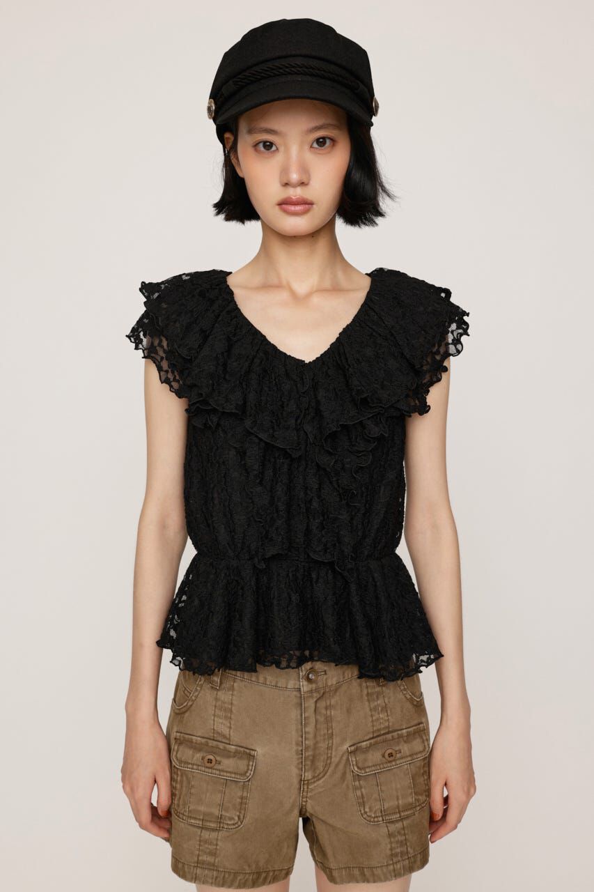 SLY「CUT LACE FRILL トップス」|Tシャツ・カットソー|