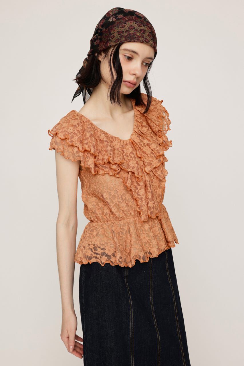 SLY「CUT LACE FRILL トップス」|Tシャツ・カットソー|