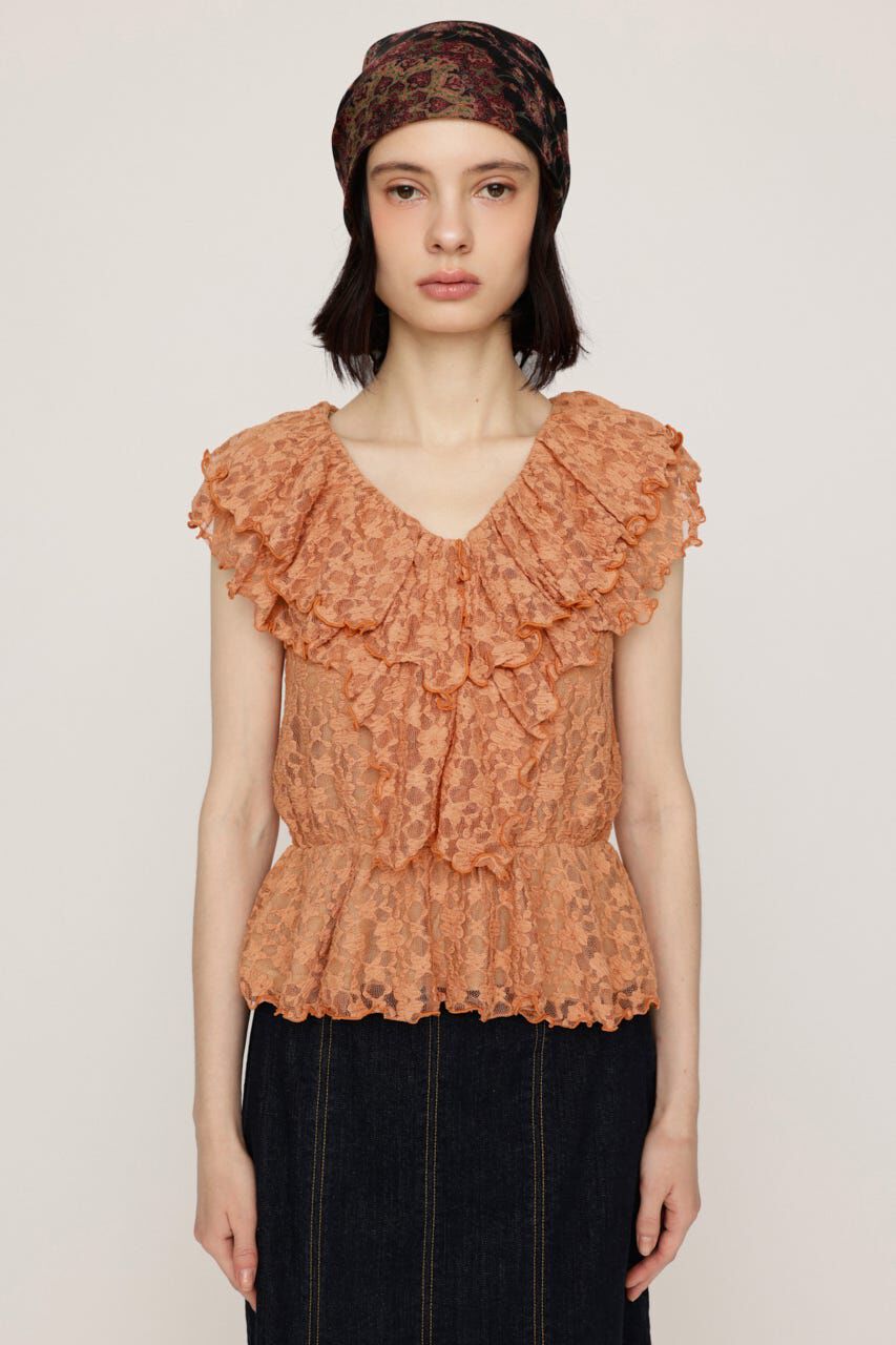 SLY「CUT LACE FRILL トップス」|Tシャツ・カットソー|