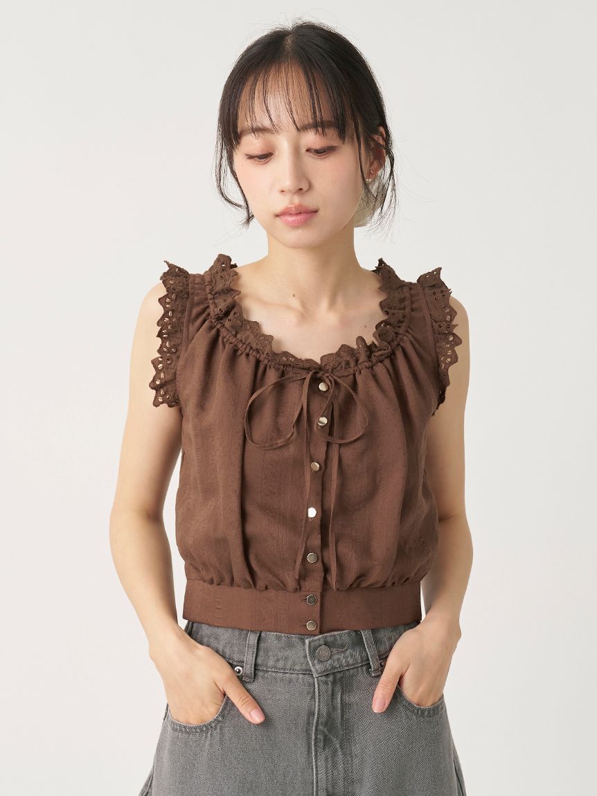 SNIDEL「クロップドコットンブラウス」|シャツ・ブラウス|BRW
