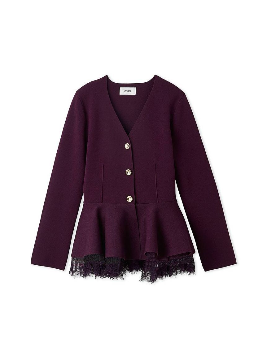 SNIDEL「ペプラムニットジャケット」|ニット・セーター|BUR