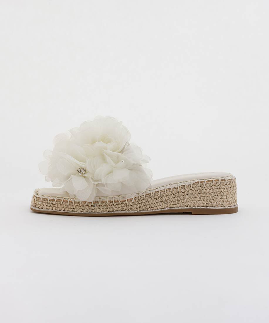  「エアリーフラワーミュールサンダル」|パンプス|