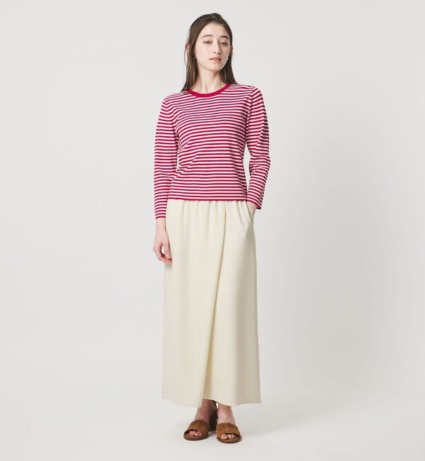 UNITED ARROWS「COMFY ラップ マキシスカート WHITE ‐防汚 UVカット ウォッシャブル‐」|スカート|